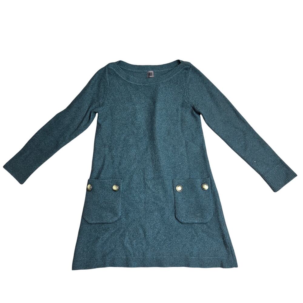 Orla Kiely Blue Vintage Inspired Dress Cashmere Wool Blend Natural Fibers